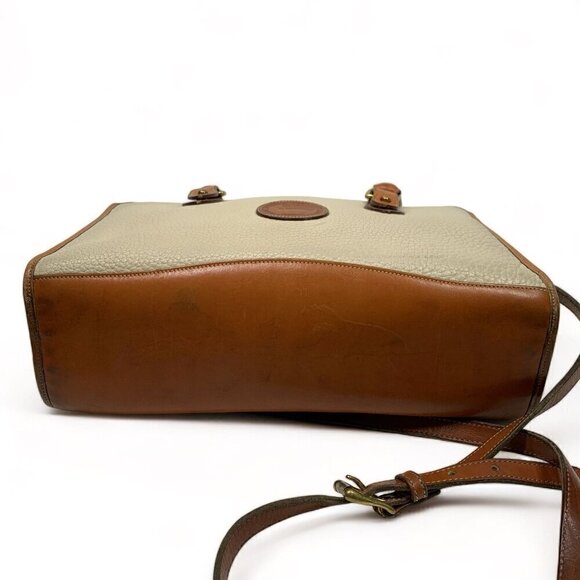 Vintage Dooney & Bourke AWL Shoulder Satchel Zipper Top Case Bone/British Tan - Picture 11 of 16